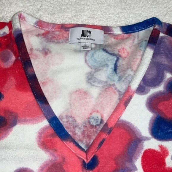 juicy Couture tie dye all over floral tie up sleeveless top size small - Picture 4 of 10